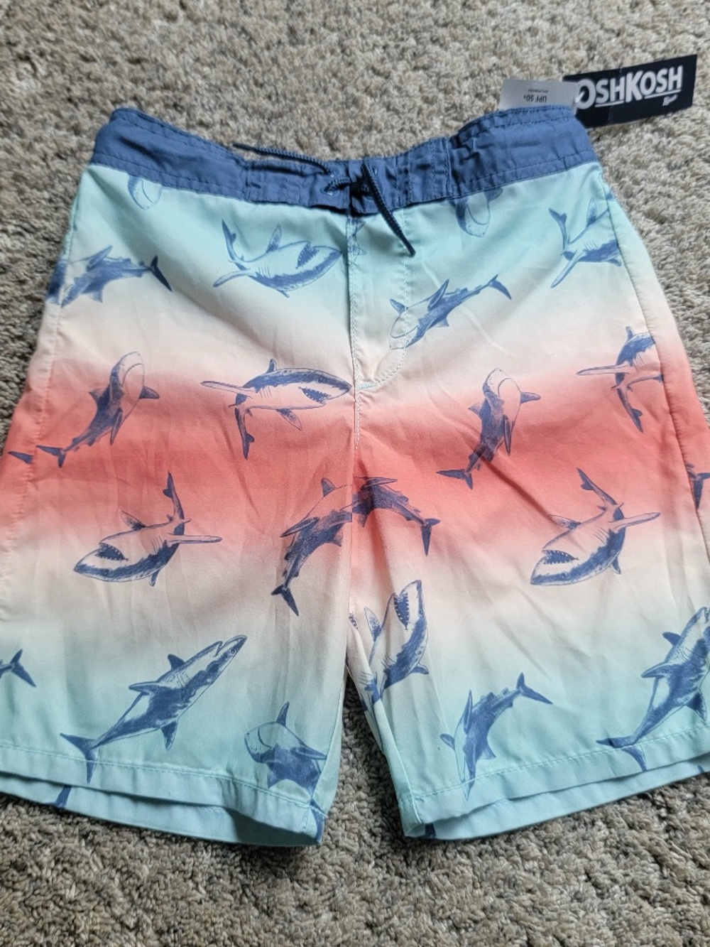 Oshkosh boys shark swim trunks size 8 NWT!!